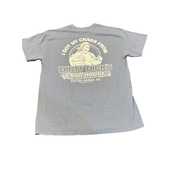 Dirty Dick’s Crab House T-Shirt Outer Banks NC Blue Gildan Ultra Cotton M - Picture 1 of 7